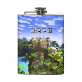 Фляга с принтом Вера - Minecraft в Белгороде, металлический корпус | емкость 0,22 л, размер 125 х 94 мм. Виниловая наклейка запечатывается полностью | 