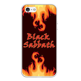 Чехол для iPhone 5/5S матовый с принтом Black Sabbath в Белгороде, Силикон | Область печати: задняя сторона чехла, без боковых панелей | Тематика изображения на принте: rock | группы | дым | металл | музыка | огонь | пламя | рок | рокер | тяжелый