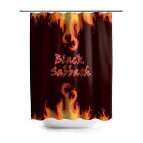 Штора 3D для ванной с принтом Black Sabbath в Белгороде, 100% полиэстер | плотность материала — 100 г/м2. Стандартный размер — 146 см х 180 см. По верхнему краю — пластиковые люверсы для креплений. В комплекте 10 пластиковых колец | rock | группы | дым | металл | музыка | огонь | пламя | рок | рокер | тяжелый