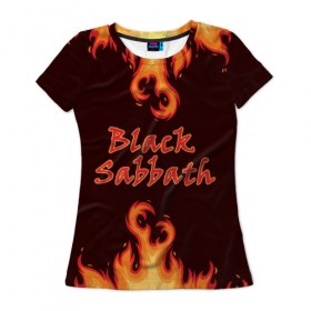 Женская футболка 3D с принтом Black Sabbath в Белгороде, 100% полиэфир ( синтетическое хлопкоподобное полотно) | прямой крой, круглый вырез горловины, длина до линии бедер | rock | группы | дым | металл | музыка | огонь | пламя | рок | рокер | тяжелый