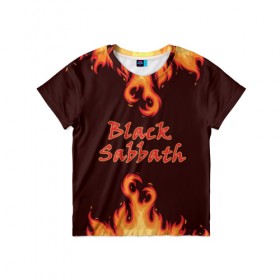 Детская футболка 3D с принтом Black Sabbath в Белгороде, 100% гипоаллергенный полиэфир | прямой крой, круглый вырез горловины, длина до линии бедер, чуть спущенное плечо, ткань немного тянется | rock | группы | дым | металл | музыка | огонь | пламя | рок | рокер | тяжелый