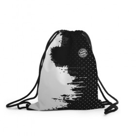 Рюкзак-мешок 3D с принтом Bayern Munchen uniform black в Белгороде, 100% полиэстер | плотность ткани — 200 г/м2, размер — 35 х 45 см; лямки — толстые шнурки, застежка на шнуровке, без карманов и подкладки | 