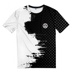 Мужская футболка 3D с принтом Borussia uniform black 2018 в Белгороде, 100% полиэфир | прямой крой, круглый вырез горловины, длина до линии бедер | football | soccer | боруссия