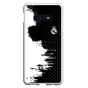 Чехол для Samsung S10E с принтом Real Madrid uniform black 2018 в Белгороде, Силикон | Область печати: задняя сторона чехла, без боковых панелей | Тематика изображения на принте: football | soccer | реал мадрид