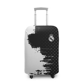 Чехол для чемодана 3D с принтом Real Madrid uniform black 2018 в Белгороде, 86% полиэфир, 14% спандекс | двустороннее нанесение принта, прорези для ручек и колес | football | soccer | реал мадрид