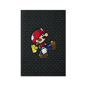 Обложка для паспорта матовая кожа с принтом Super Mario в Белгороде, натуральная матовая кожа | размер 19,3 х 13,7 см; прозрачные пластиковые крепления | Тематика изображения на принте: 