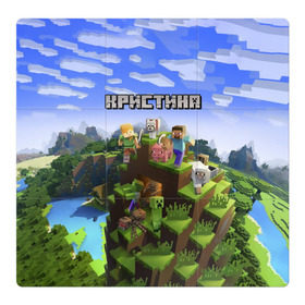 Магнитный плакат 3Х3 с принтом Кристина - Minecraft в Белгороде, Полимерный материал с магнитным слоем | 9 деталей размером 9*9 см | Тематика изображения на принте: майнкрафт