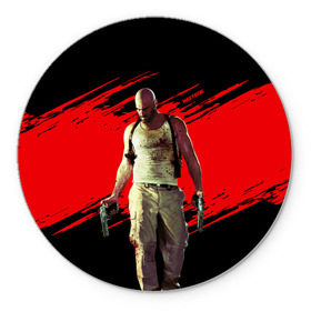 Коврик круглый с принтом Max Payne в Белгороде, резина и полиэстер | круглая форма, изображение наносится на всю лицевую часть | Тематика изображения на принте: game | gta | max | payne | rockstar | игра | макс | пэйн