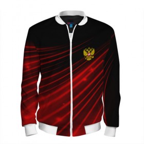 Мужской бомбер 3D с принтом Russia Sport 2018 uniform в Белгороде, 100% полиэстер | застегивается на молнию, по бокам два кармана без застежек, по низу бомбера и на воротнике - эластичная резинка | abstraction | grunge | russia | sport | абстракция | герб | краска | русский | символика рф | спорт | спортивный | триколор | униформа | форма | я русский