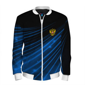 Мужской бомбер 3D с принтом Russia Sport 2018 uniform в Белгороде, 100% полиэстер | застегивается на молнию, по бокам два кармана без застежек, по низу бомбера и на воротнике - эластичная резинка | abstraction | grunge | russia | sport | абстракция | герб | краска | русский | символика рф | спорт | спортивный | триколор | униформа | форма | я русский