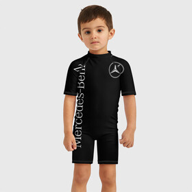 Детский купальный костюм 3D с принтом Mercedes-Benz в Белгороде, Полиэстер 85%, Спандекс 15% | застежка на молнии на спине | benz | mercedes | mercedes benz | бенц | мерс | мерседес
