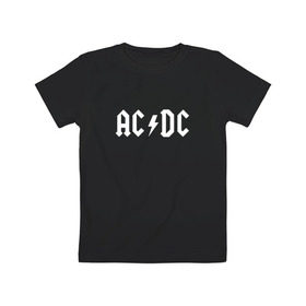 Детская футболка хлопок с принтом AC/DC в Белгороде, 100% хлопок | круглый вырез горловины, полуприлегающий силуэт, длина до линии бедер | ac dc | acdc | high voltage | ангус | металл | рок | фсвс | эй си ди си | эйсидиси | янг