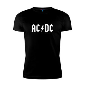 Мужская футболка премиум с принтом AC/DC в Белгороде, 92% хлопок, 8% лайкра | приталенный силуэт, круглый вырез ворота, длина до линии бедра, короткий рукав | ac dc | acdc | high voltage | ангус | металл | рок | фсвс | эй си ди си | эйсидиси | янг