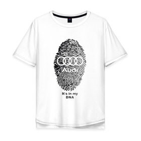 Мужская футболка хлопок Oversize с принтом Audi its in my DNA в Белгороде, 100% хлопок | свободный крой, круглый ворот, “спинка” длиннее передней части | ауди | кольца | лого | отпечаток