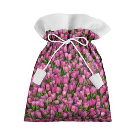 Подарочный 3D мешок с принтом Розовые тюльпаны в Белгороде, 100% полиэстер | Размер: 29*39 см | Тематика изображения на принте: 
