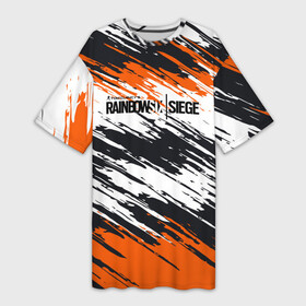 Платье-футболка 3D с принтом Rainbow Six Siege в Белгороде,  |  | battlefield | call of duty | clancy | cod | counter | csgo | game | rainbow | six | strike | tom | игра | краска | краски | шутер