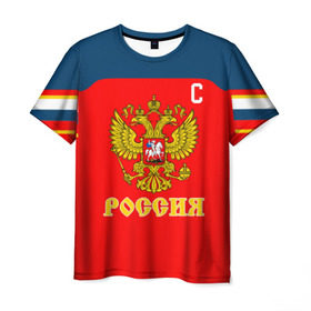 Мужская футболка 3D с принтом Овечкин Сборная России по хоккею в Белгороде, 100% полиэфир | прямой крой, круглый вырез горловины, длина до линии бедер | 