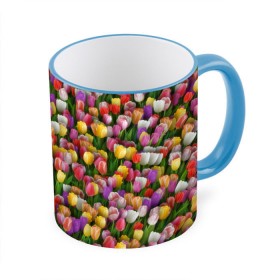 Кружка 3D с принтом Разноцветные тюльпаны в Белгороде, керамика | ёмкость 330 мл | 8 марта | tulip | белый | букет | желтый | зеленый | красный | паттерн | розовый | тюльпан | тюльпанчики | цветок | цветочки | цветы