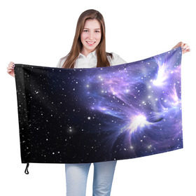 Флаг 3D с принтом Сияние звёзд в Белгороде, 100% полиэстер | плотность ткани — 95 г/м2, размер — 67 х 109 см. Принт наносится с одной стороны | nebula | space | star | астрономия | вселенная | звезды | космический | космос | планеты