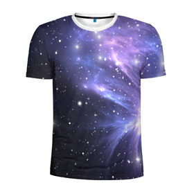 Мужская футболка 3D спортивная с принтом Сияние звёзд в Белгороде, 100% полиэстер с улучшенными характеристиками | приталенный силуэт, круглая горловина, широкие плечи, сужается к линии бедра | nebula | space | star | астрономия | вселенная | звезды | космический | космос | планеты