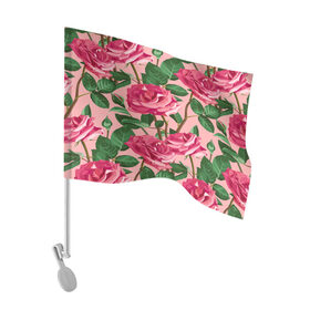 Флаг для автомобиля с принтом Rose flower в Белгороде, 100% полиэстер | Размер: 30*21 см | 
