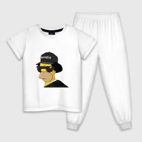 Детская пижама хлопок с принтом Springfield в Белгороде, 100% хлопок |  брюки и футболка прямого кроя, без карманов, на брюках мягкая резинка на поясе и по низу штанин
 | compton | hip hop | ice cube | nwa | rap | simpsons | голос улиц | комптон | рэп | хип хоп