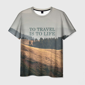 Мужская футболка 3D с принтом путешествия в Белгороде, 100% полиэфир | прямой крой, круглый вырез горловины, длина до линии бедер | adventure | forest | hiking | nature | taiga | traveling | trees | trekking | лес | отдых | охота | приключения | природа | путешествия | свобода | тайга | туризм