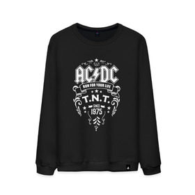 Мужской свитшот хлопок с принтом AC/DC run for your life в Белгороде, 100% хлопок |  | Тематика изображения на принте: ac dc | acdc ас дс | асдс