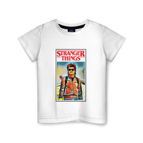 Детская футболка хлопок с принтом Stranger Things в Белгороде, 100% хлопок | круглый вырез горловины, полуприлегающий силуэт, длина до линии бедер | stranger things | очень странные дела