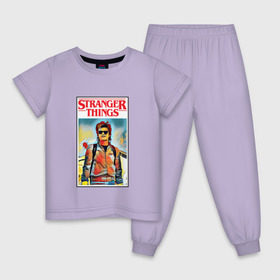 Детская пижама хлопок с принтом Stranger Things в Белгороде, 100% хлопок |  брюки и футболка прямого кроя, без карманов, на брюках мягкая резинка на поясе и по низу штанин
 | stranger things | очень странные дела