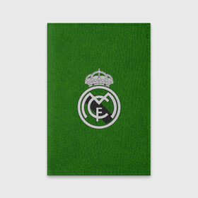 Обложка для паспорта матовая кожа с принтом FC Real Madrid в Белгороде, натуральная матовая кожа | размер 19,3 х 13,7 см; прозрачные пластиковые крепления | Тематика изображения на принте: football | soccer | реал мадрид