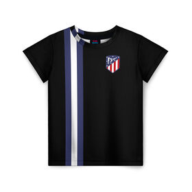 Детская футболка 3D с принтом Атлетико Мадрид в Белгороде, 100% гипоаллергенный полиэфир | прямой крой, круглый вырез горловины, длина до линии бедер, чуть спущенное плечо, ткань немного тянется | атлетико мадрид | эмблема