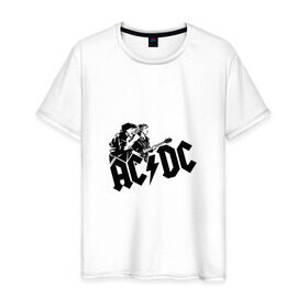 Мужская футболка хлопок с принтом AC/DC в Белгороде, 100% хлопок | прямой крой, круглый вырез горловины, длина до линии бедер, слегка спущенное плечо. | ac dc | acdc | acdc ас дс | австралийская | ангус янг | асдс | блюз | группа | крис слэйд | метал | молния | музыка | музыканты | певцы | рок | рок н ролл | стиви янг | хард | хардрок | эксл роуз