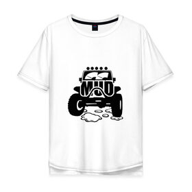Мужская футболка хлопок Oversize с принтом Off road в Белгороде, 100% хлопок | свободный крой, круглый ворот, “спинка” длиннее передней части | Тематика изображения на принте: 4х4 | off | rooad | внедорожник