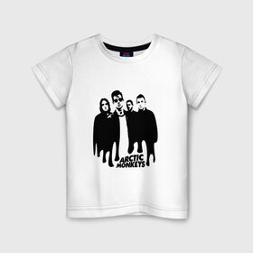 Детская футболка хлопок с принтом Группа Arctic Monkeys в Белгороде, 100% хлопок | круглый вырез горловины, полуприлегающий силуэт, длина до линии бедер | 