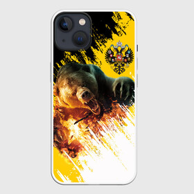 Чехол для iPhone 13 с принтом Имперский флаг и медведь в Белгороде,  |  | russian bear | герб | россия