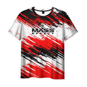 Мужская футболка 3D с принтом Mass Effect в Белгороде, 100% полиэфир | прямой крой, круглый вырез горловины, длина до линии бедер | n7 | shepard | галактика | жнец | космос | краска | краски | масс | нормандия | планета | шепард | эффект