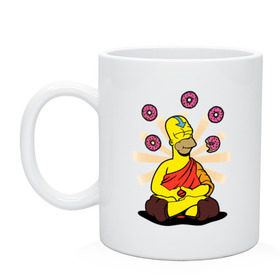 Кружка с принтом Homer Relax в Белгороде, керамика | объем — 330 мл, диаметр — 80 мм. Принт наносится на бока кружки, можно сделать два разных изображения | simpsons | аватар | буддизм | гомер