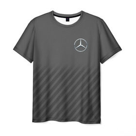 Мужская футболка 3D с принтом MERCEDES BENZ SPORT в Белгороде, 100% полиэфир | прямой крой, круглый вырез горловины, длина до линии бедер | amg | auto | mercedes | авто | автомобиль | автомобильные | бренд | марка | машины | мерседес