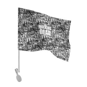 Флаг для автомобиля с принтом The Walking Dead в Белгороде, 100% полиэстер | Размер: 30*21 см | dead | walking | апокалипсис | бита | гленн | дерил | зомби | карл | люсиль | мертвецы | мишонн | ниган | рик | сериал | ходячие
