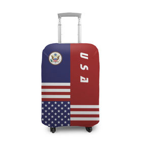 Чехол для чемодана 3D с принтом USA (США) в Белгороде, 86% полиэфир, 14% спандекс | двустороннее нанесение принта, прорези для ручек и колес | us | usa | америка | американец | американка | американцы | америки | герб | доллар | знак | надпись | патриот | полосы | символ | соединенные | страна | сша | флаг | флага | цвета | штаты