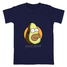 Мужская футболка хлопок с принтом Avocadoh в Белгороде, 100% хлопок | прямой крой, круглый вырез горловины, длина до линии бедер, слегка спущенное плечо. | doh | homer | simpsons | авокадо | гомер