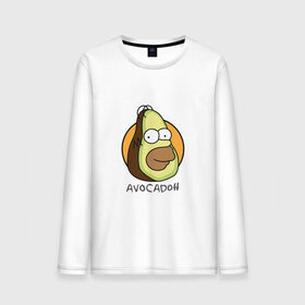 Мужской лонгслив хлопок с принтом Avocadoh в Белгороде, 100% хлопок |  | doh | homer | simpsons | авокадо | гомер