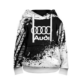 Детская толстовка 3D с принтом Audi abstract sport в Белгороде, 100% полиэстер | двухслойный капюшон со шнурком для регулировки, мягкие манжеты на рукавах и по низу толстовки, спереди карман-кенгуру с мягким внутренним слоем | Тематика изображения на принте: ауди | кольца | лого | машина