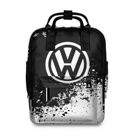 Женский рюкзак 3D с принтом Volkswagen abstract sport в Белгороде, 100% полиэстер | лямки с регулируемой длиной, сверху ручки, чтобы рюкзак нести как сумку. Основное отделение закрывается на молнию, как и внешний карман. Внутри два дополнительных кармана, один из которых закрывается на молнию. По бокам два дополнительных кармашка, куда поместится маленькая бутылочка
 | Тематика изображения на принте: auto | automobile | car | machine | motor | motor car | sport car | volkswagen | автомашина | бренд | легковой автомобиль | марка | спортивный автомобиль | тачка