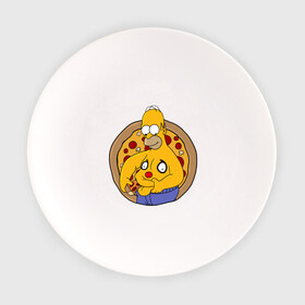 Тарелка с принтом Гомер и пицца в Белгороде, фарфор | диаметр - 210 мм
диаметр для нанесения принта - 120 мм | homer | simpsons | гомер