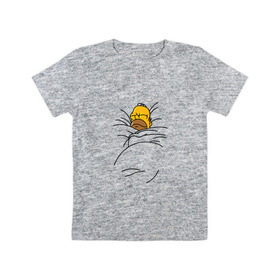Детская футболка хлопок с принтом Спящий Гомер в Белгороде, 100% хлопок | круглый вырез горловины, полуприлегающий силуэт, длина до линии бедер | homer | simpsons | гомер | симпсоны