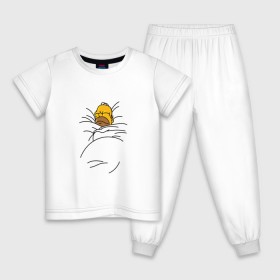 Детская пижама хлопок с принтом Спящий Гомер в Белгороде, 100% хлопок |  брюки и футболка прямого кроя, без карманов, на брюках мягкая резинка на поясе и по низу штанин
 | homer | simpsons | гомер | симпсоны