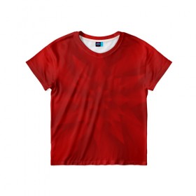 Детская футболка 3D с принтом Abstract flower RED в Белгороде, 100% гипоаллергенный полиэфир | прямой крой, круглый вырез горловины, длина до линии бедер, чуть спущенное плечо, ткань немного тянется | 