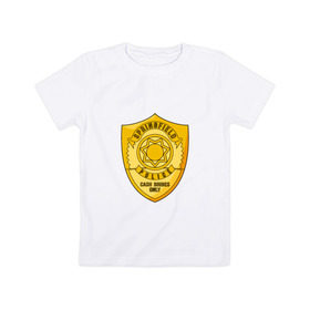 Детская футболка хлопок с принтом Полиция Спрингфилда в Белгороде, 100% хлопок | круглый вырез горловины, полуприлегающий силуэт, длина до линии бедер | Тематика изображения на принте: police | simpsons | springfield